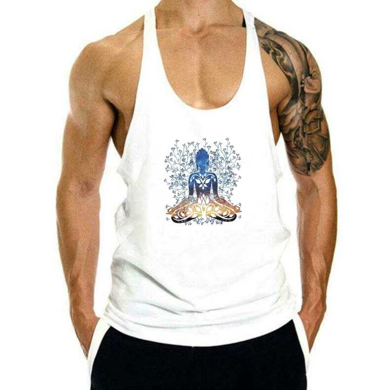 

Tee Fleuri для дам yogaдрессировка Будда чакра медитация Хобо бохо-Мирный Топ Мужской черный стиль