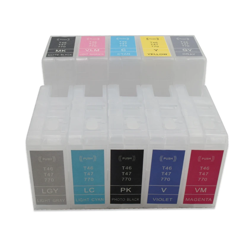 Cartucho de Tinta Recarregáveis para Impressoras Epson Surecolor Nenhum Chip ou Chip Reconjunto T46s T46y T47a Sc-p700 Sc-p900 P700 P900 Europa - Imagem 4