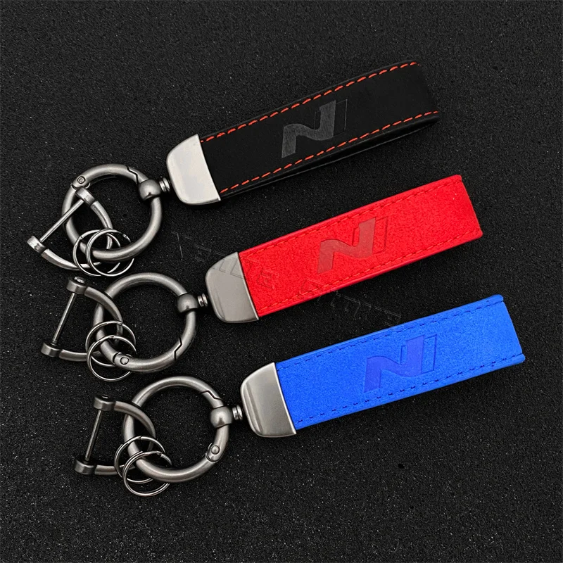 

Leather Keychain Car Styling Key Ring For Hyundai N Line I10 I20 I30 Tucson Sonata Elantra Veloster Kona Azera Nline Accessories