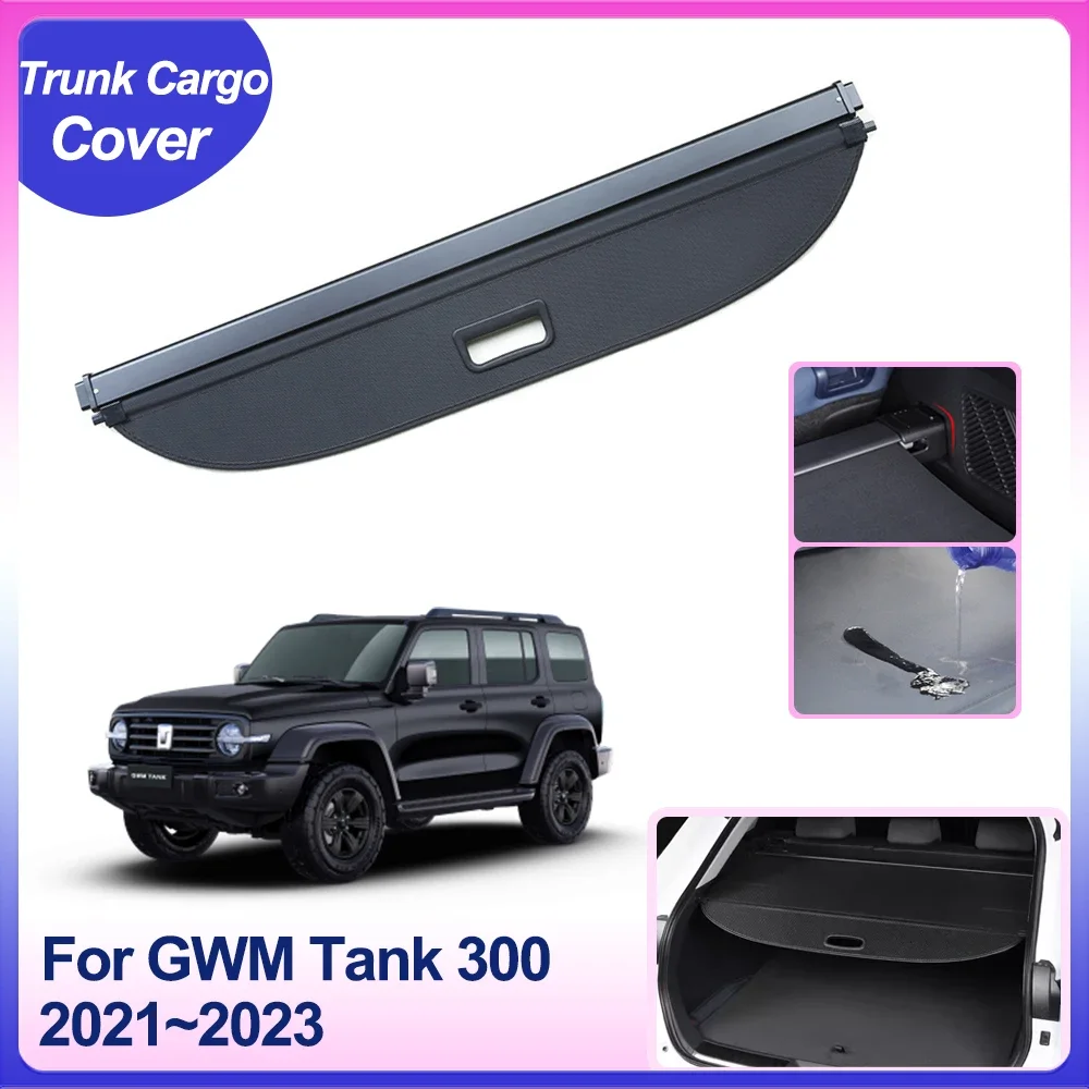 

Rear Trunk Cargo Cover for GWM Wey Tank 300 2021 2022 2023 Luggage Blind Partition Board Privacy Shield Shade Curtain Accessorie