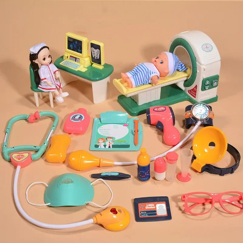 luz-e-som-simulacao-medical-ct-machine-boneca-enfermeira-estetoscopio-doctor-set-toy-para-criancas-play-house-bebe-melhor-presente-20pcs