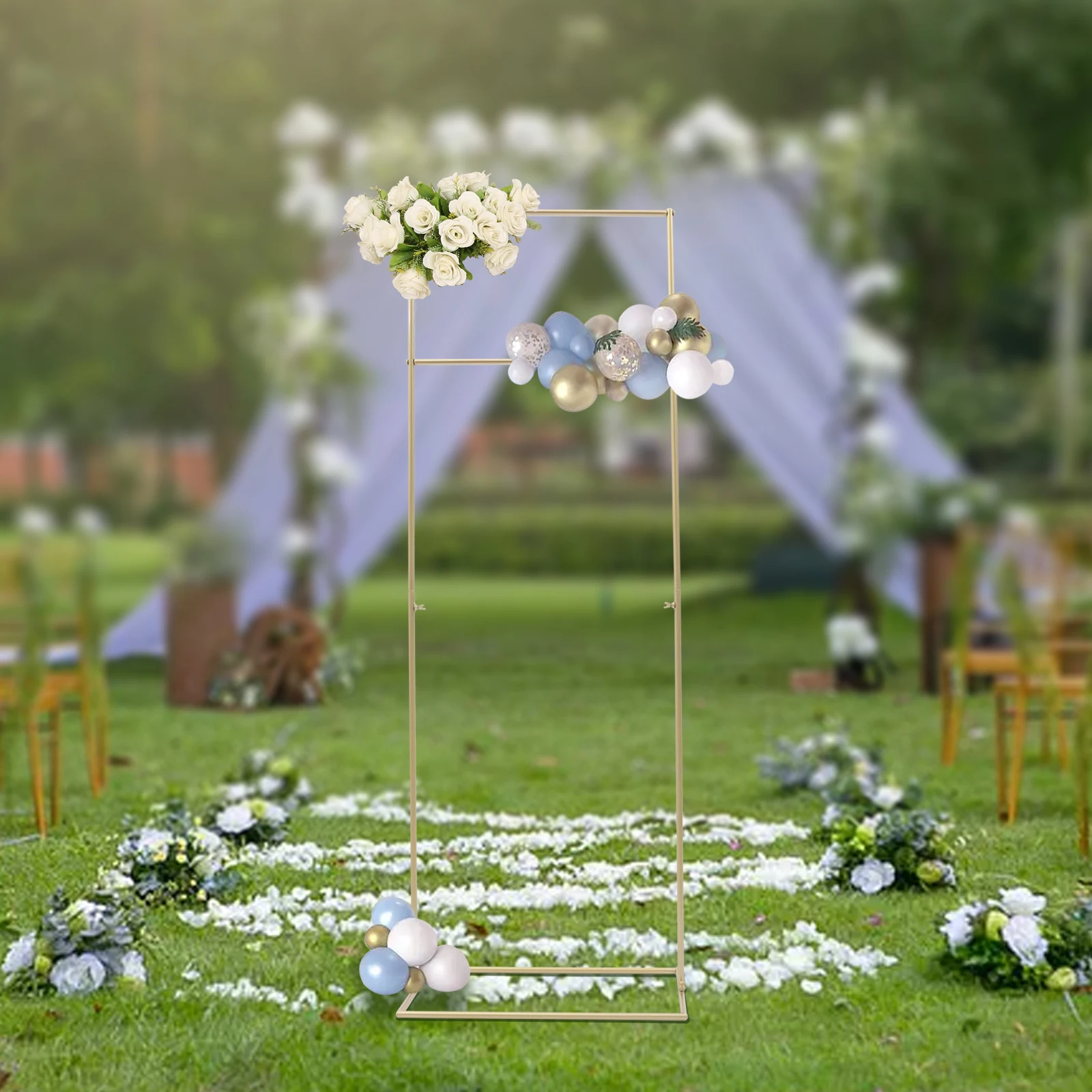 

Arch Stand Metal Backdrop Frame Gold Wedding Venue Balloon Decor Square Decor