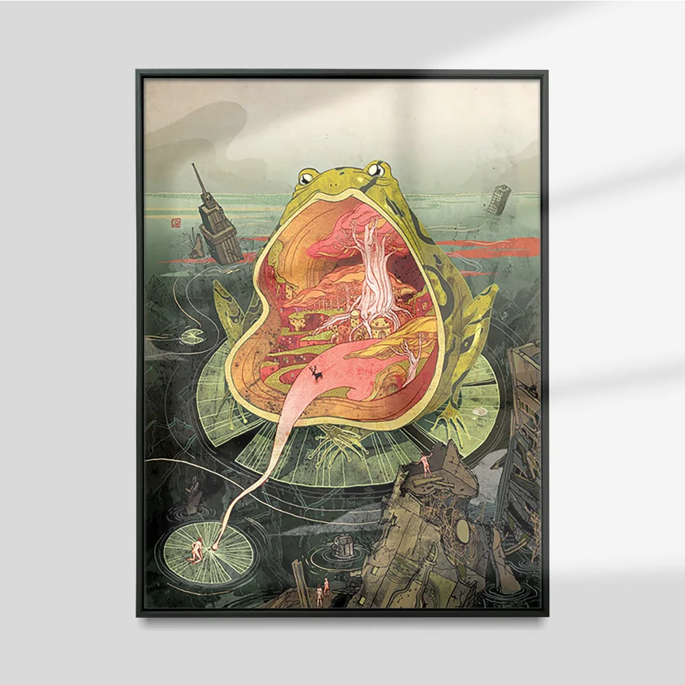 

Victo Ngai Art Print Poster Mysticism Fairy Tale Vintage Wall Picture Frog Canvas Painting Home Decor