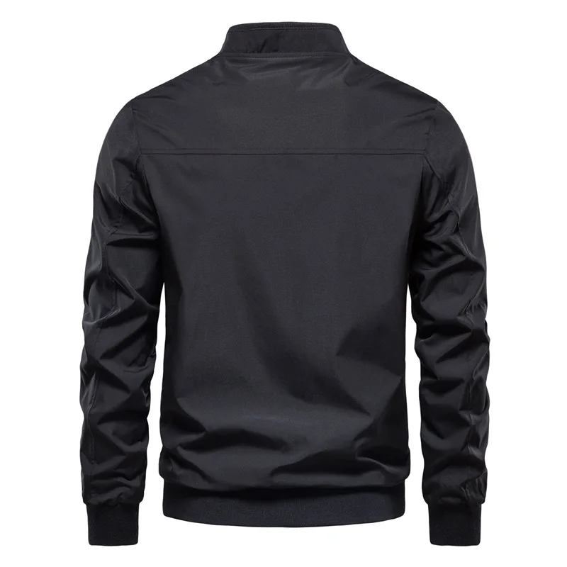 Autumn KPOP Fashion Style Harajuku Slim Fit Tops Loose Casual All Match Outerwear Stand Collar Solid Zipper Long Sleeve Jacket