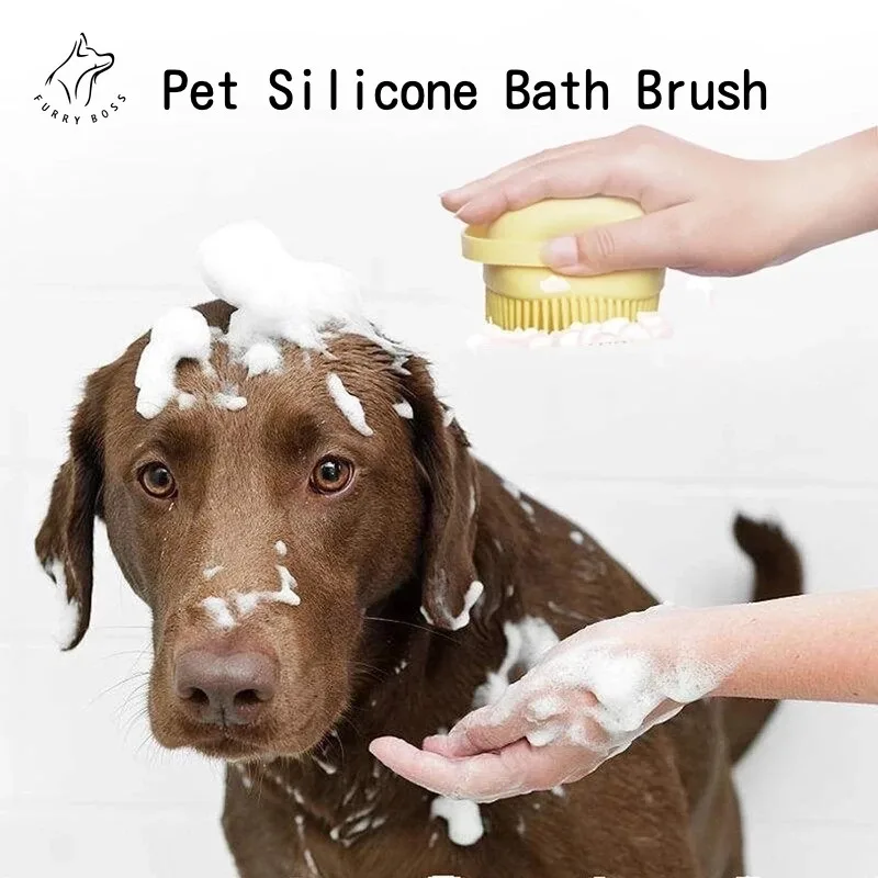 

Bathroom Puppy Big Dog Cat Bath Massage Gloves Brush Soft Safety Silicone Pet Accessories for Dogs Cats Tools Mascotas Products