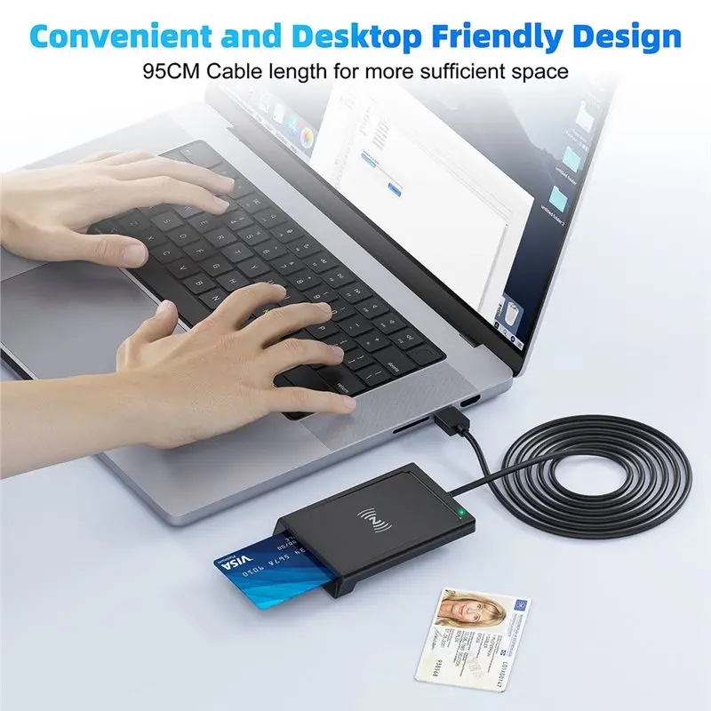 A25P 듀얼 인터페이스 2-In-1 접촉식+ NFC 스마트 카드 리더기 PC 연결형 스마트 카드 리더기/라이터 PCSC 표준