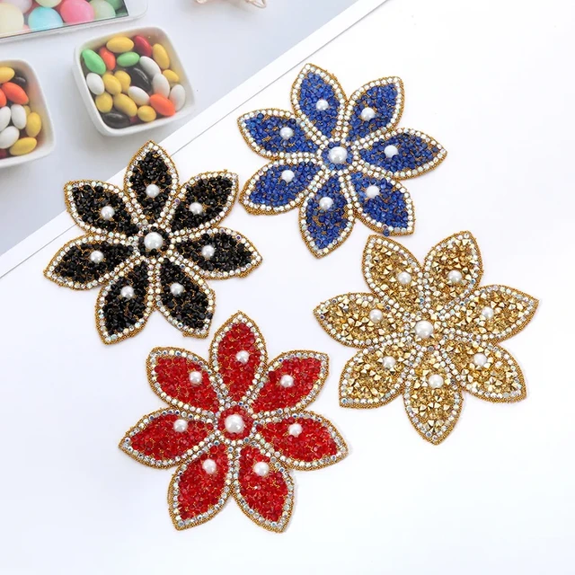 Star Stickers Rhinestone Applique 6cm, 5pcs/lot, Star Rhinestone  Decoration, DIY Garment Accessories Trim Jean Garment Patches 