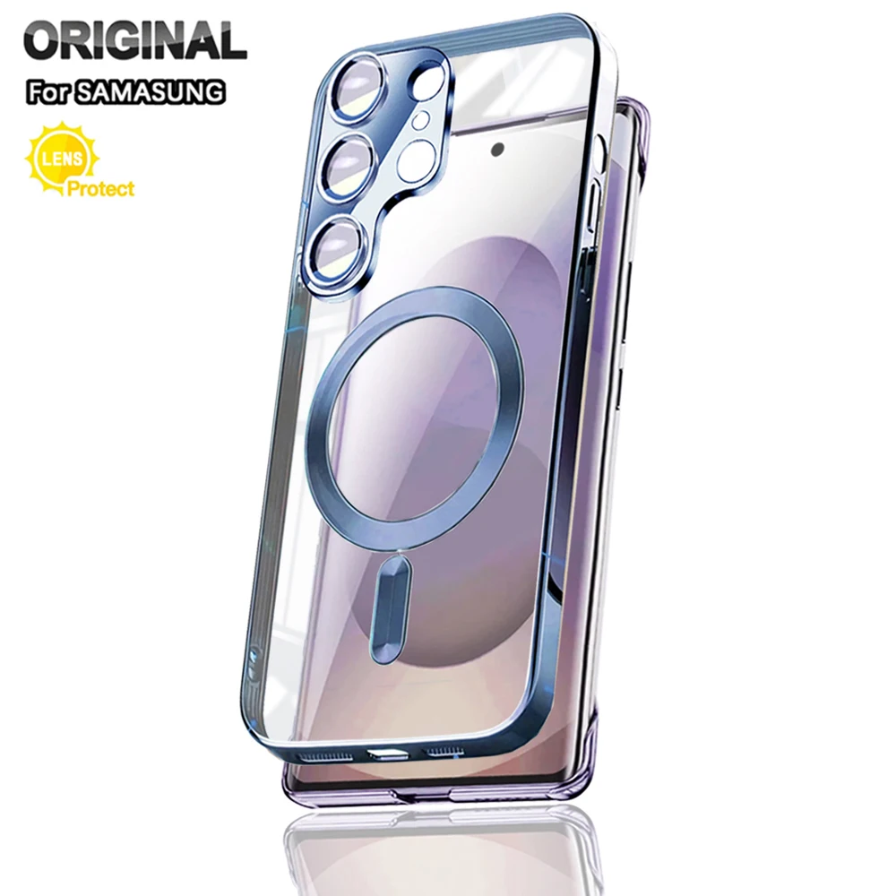 Enhanced Magnetic Clear Plating Cover for Magsafe Original Case