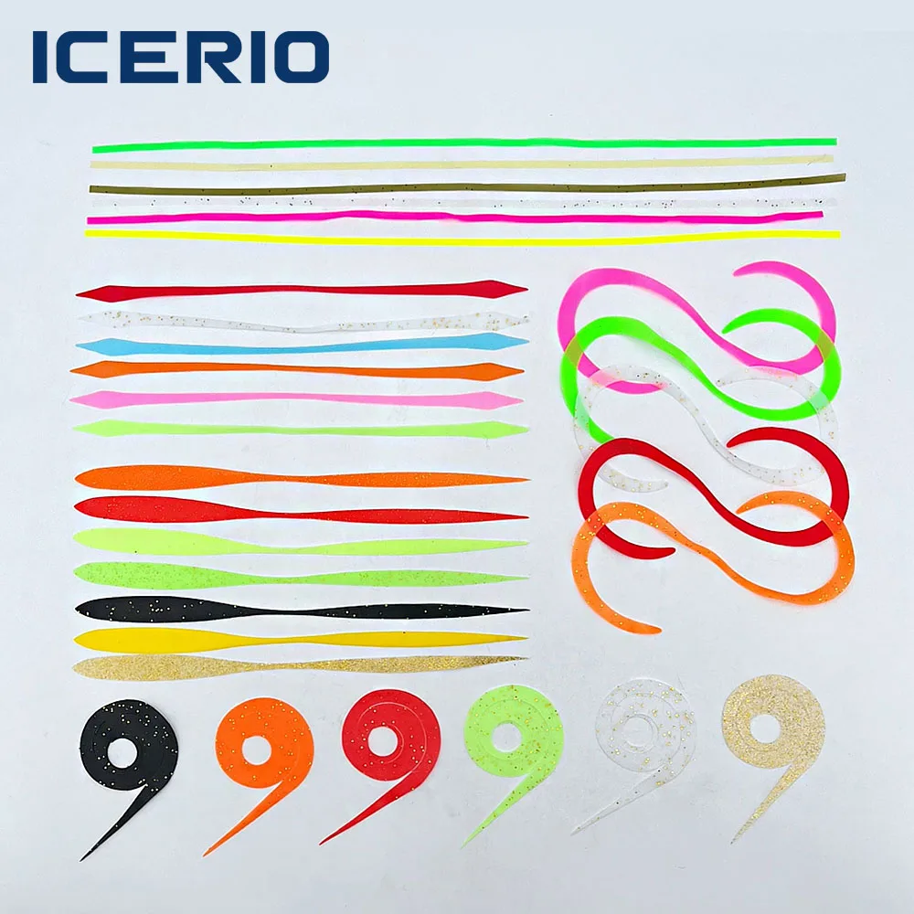 ICERIO 10 Stück Silikon-Oktopus-Tintenfisch-Röcke für Spinnerbait, Buzzbait, Jig-Köder, Meeresangeln, Schleppangeln, Fliegenbindematerialien