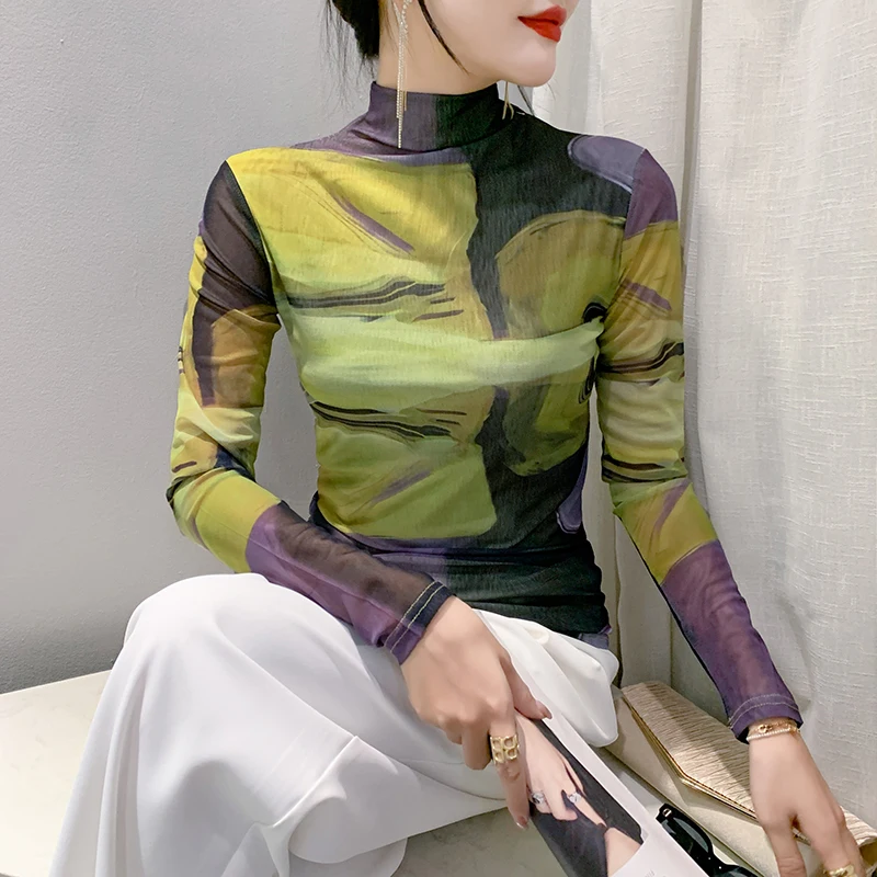 Autumn-Winter-Fashion-Trend-New-Slim-Fit-T-shirt-Women-s-Print-Long ...