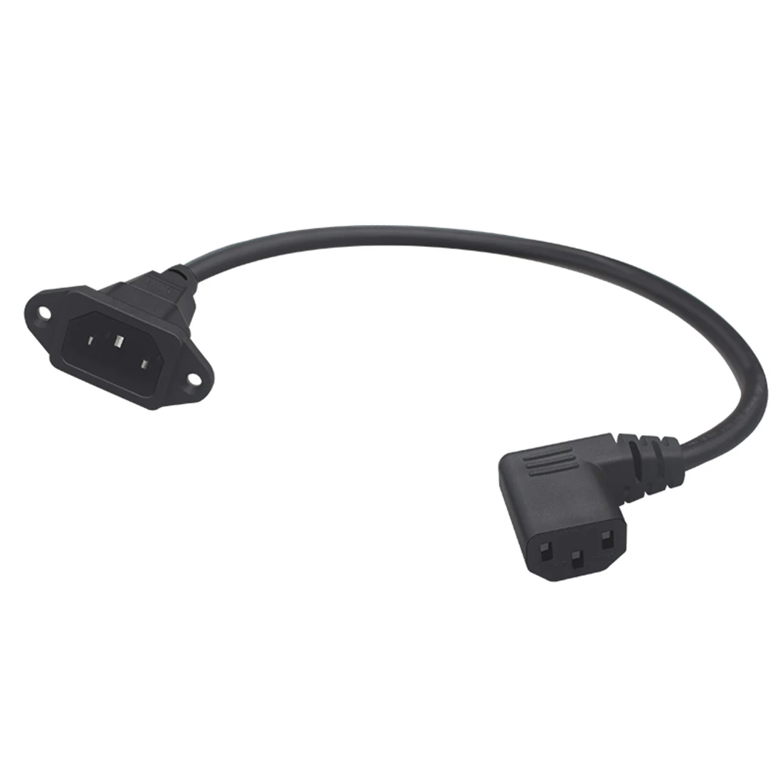JORINDO IEC320 C14 to C13 Power cable, C14 with screw hole to C13 right Angle design, length of 30cm