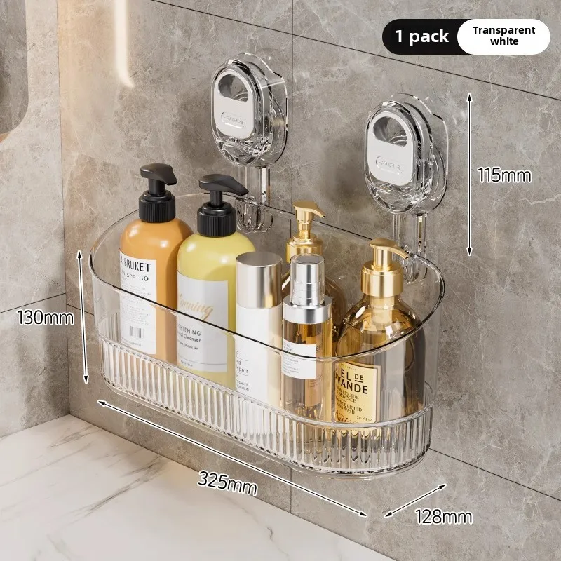 Multi-functional Perforation-free Suction Cup Bathroom Storage Shelf Rack for Toiletries and Kitchen Supplies 5
