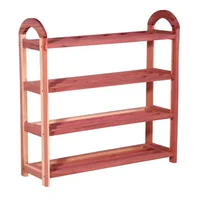 Cedar Shoe Rack Organizer Holds 12 Shoes Natural Cedar Wood 4-Tier Storage Shelf 1