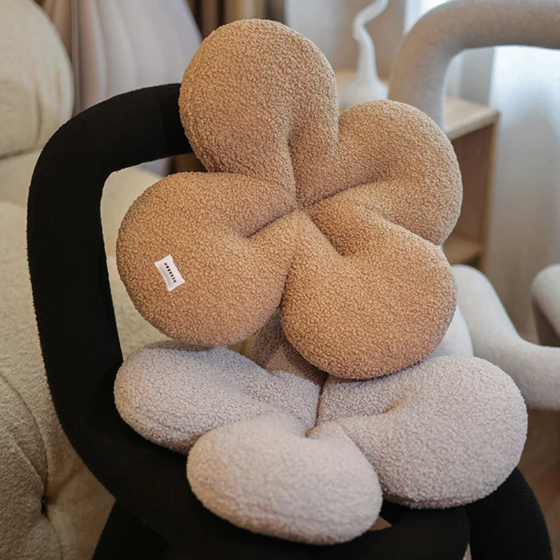 

Bubble Kiss Cozy Floral Seat Cushion Back Rest Soft Stuffed Plush Black Chair Cushion Office Siesta Fluffy Throw Pillow for Sofa