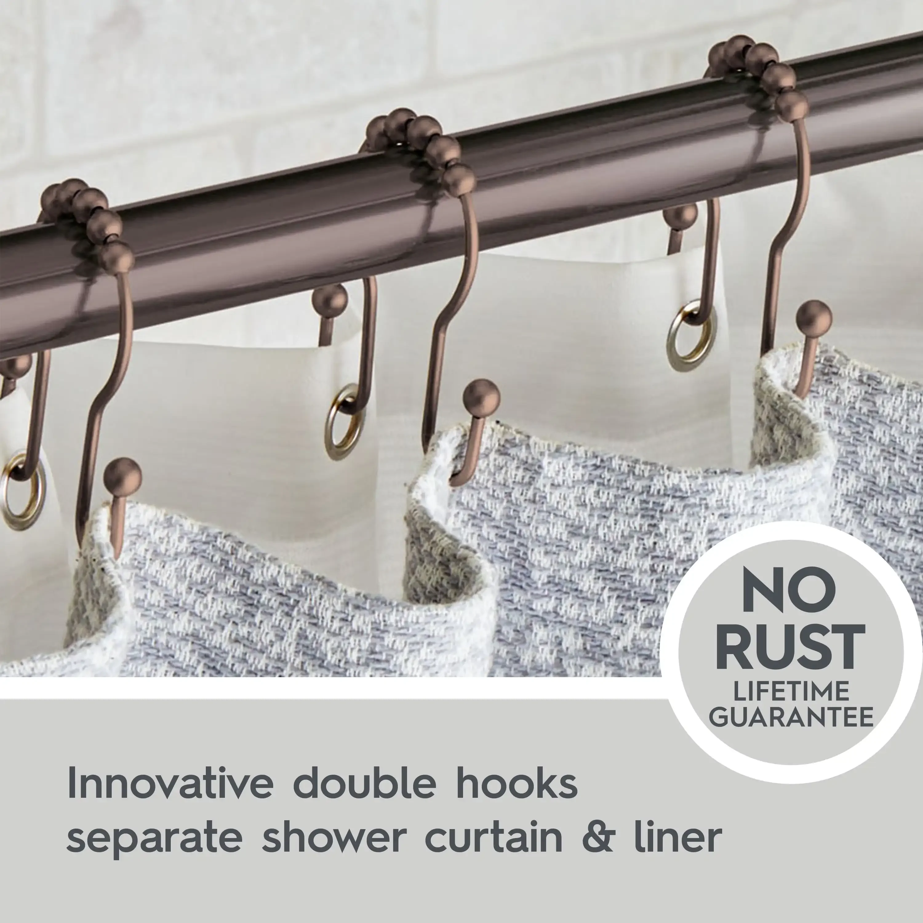 Rustproof Double Shower Hooks 2