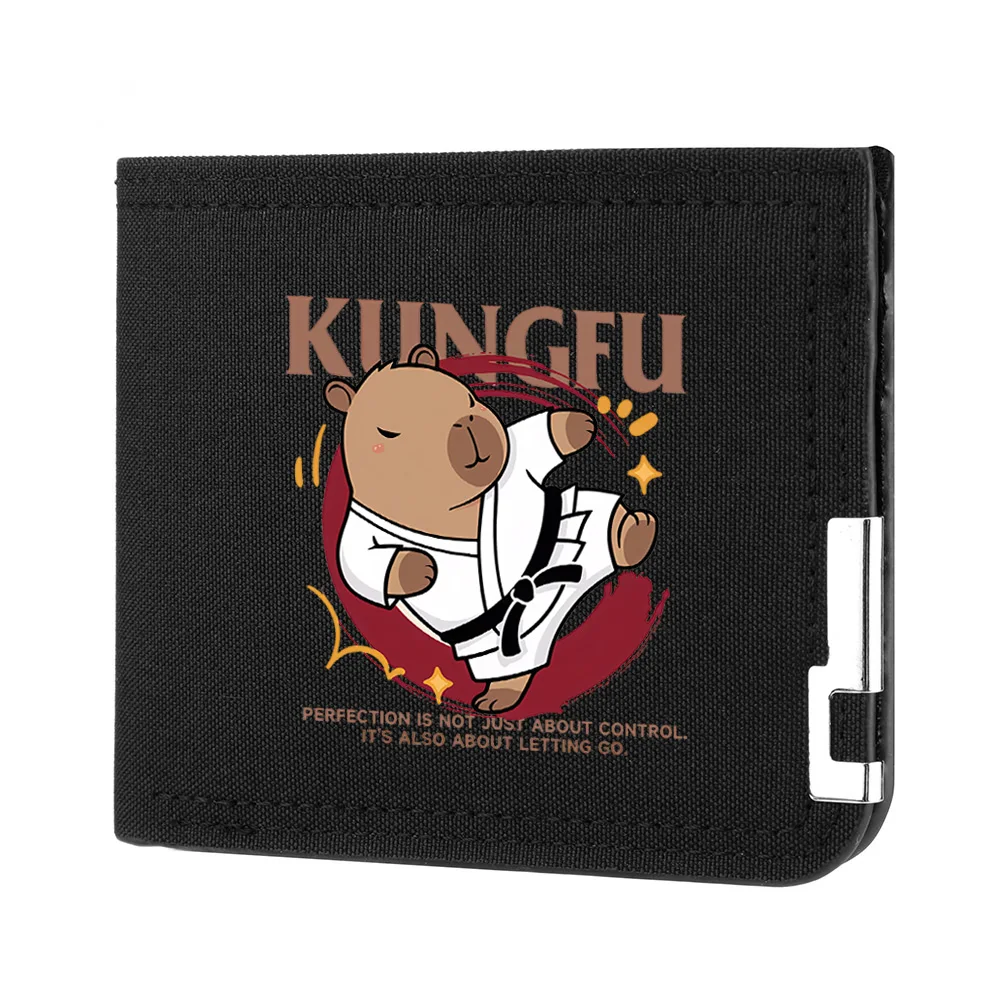 Capybara Anime Canvas Wallet Jungen Kurze Klappbrieftasche Herren Kartenhalter Münzgeldbörse Geschenk – Detail 2