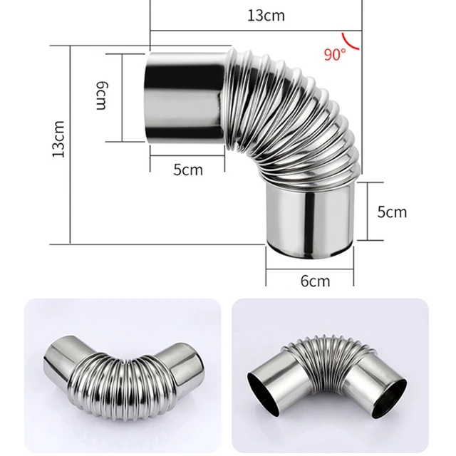  Wood Stove Pipe, Stainless Steel Flue Exhaust, Flexible Heating  Stove Exhaust Pipe, Adjustable Ducting Dryer Vent Hose, Flue Extension 90  Degree Bendable Stove Pipe for Ventilation, Pellet Stove : Home 