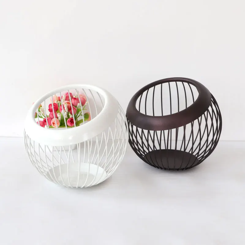 Coffee Pod Metal Holder Large Capacity Ball Shaped Holder Storage Basket Fruit Plate Drain Basket Home Kitchen Storage Basket