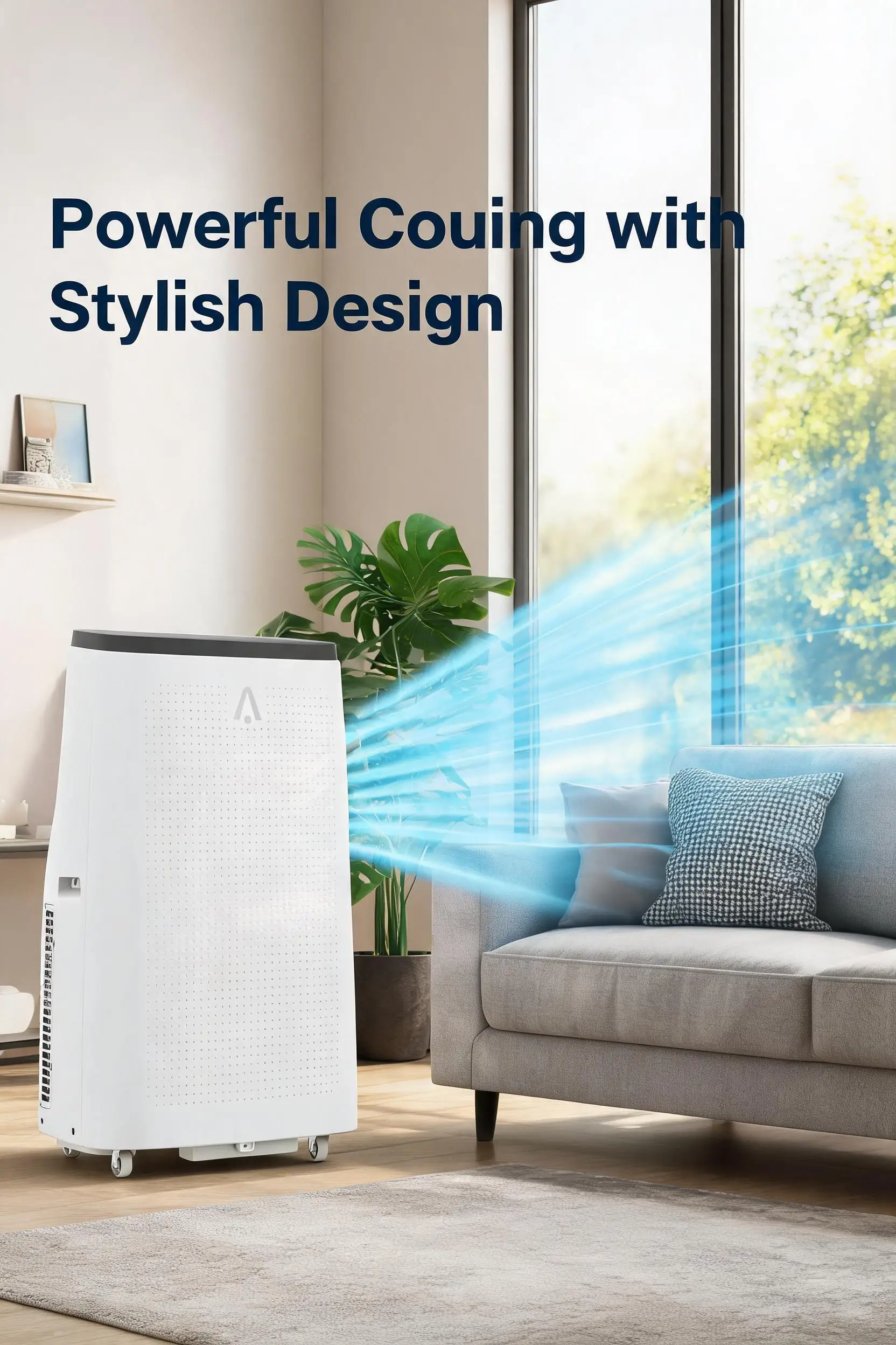 14000 BTU 3 In 1 Portable Air Conditioner With Fan And Dehumidifier Quiet Energy Efficient LED Display Remote 24H Timer Window Kit Cools Rooms Up To 750 Sq Ft 1
