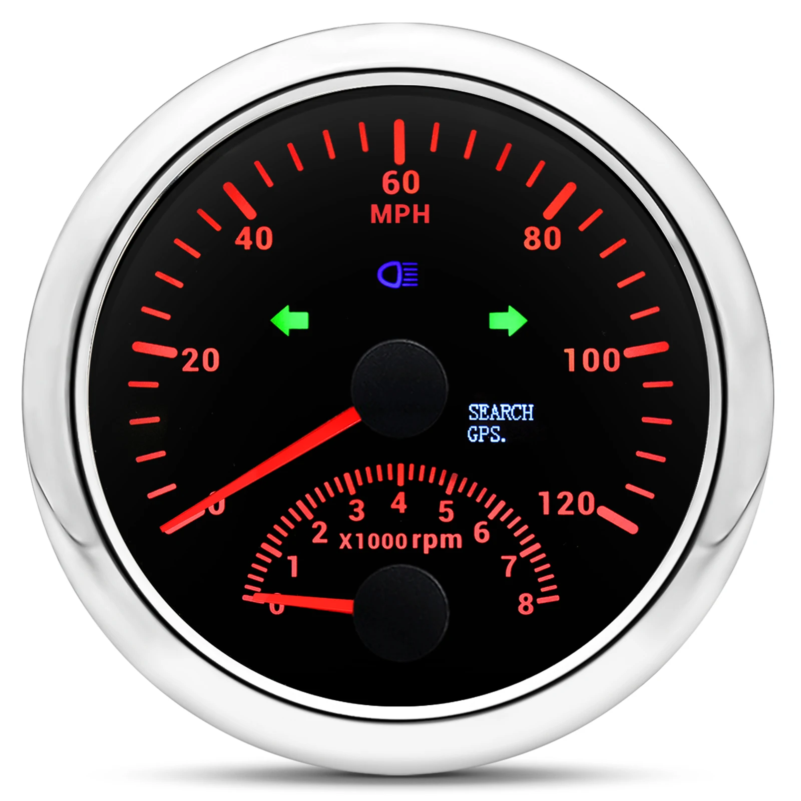 85mm GPS Speedometer With Tachometer 120KM/H 200KMH 120MPH For Car Truck Boat Sp