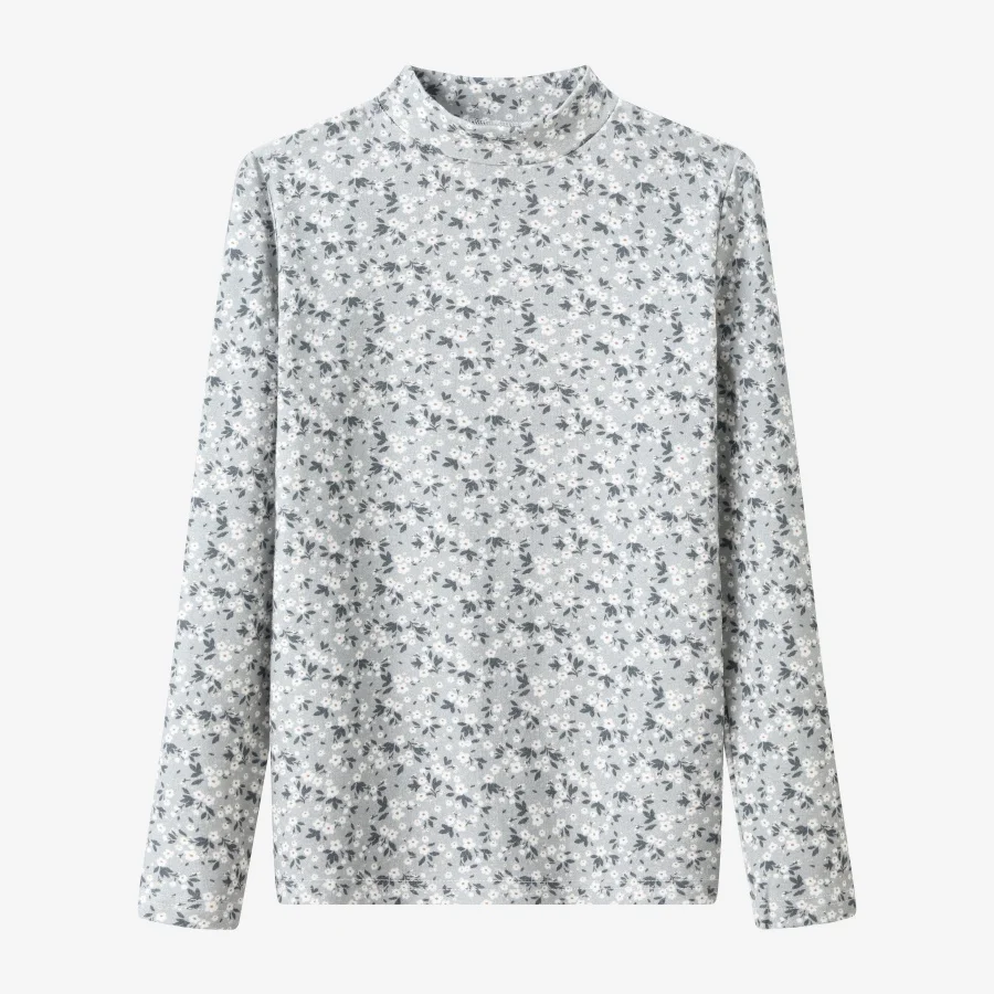 Floral mockneck