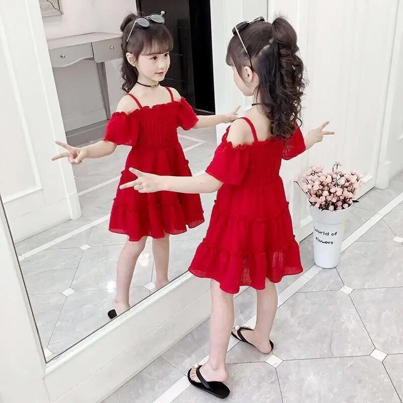Kidsprincess 드레스 어린이 날 공주 공연 드레스 어린 소녀들을위한 부드러운 원단 무대 쇼 여름 바이럴 유행 패션