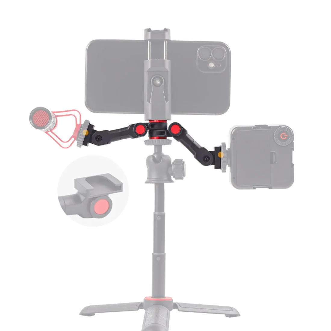 Double Cold Hot Shoe Adapter Mount Extension Holder Video Bracket for Canon for