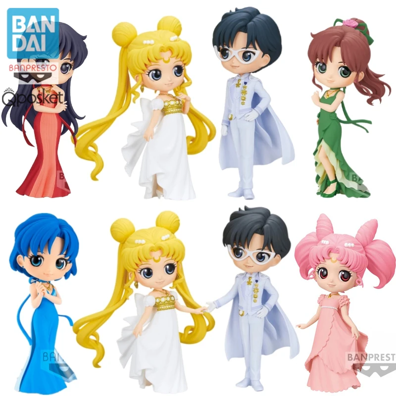 

Оригинальные фигурки BANPRESTO QPosket Chibichibi Mizuno Ami Сейлор Мун 14 см BANDAI Аниме фигурки модели игрушки для девочек подарок