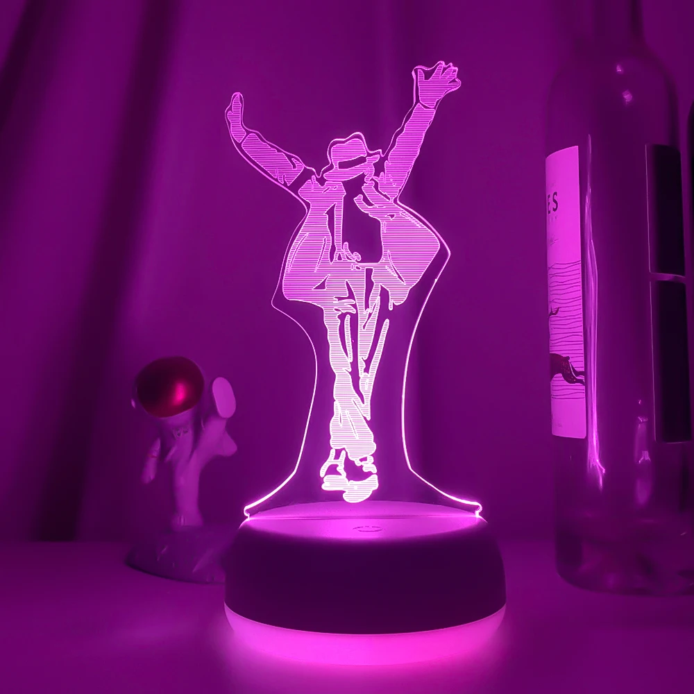 bright night light Michael Jackson Dancing Figure Led Night Light 3d Illusion Color Changing Nightlight for Home Decoration Bedside Table Lamp Gift 3d night light