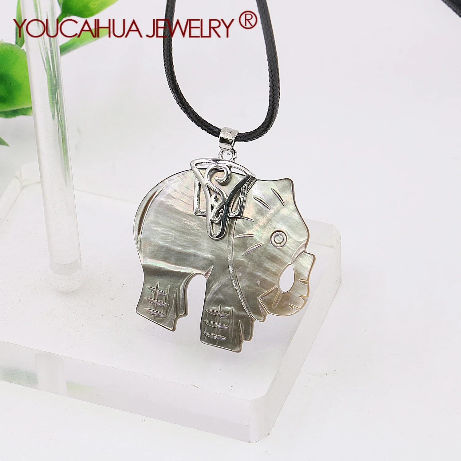 56x35mm Natural Shell Pendant,Elephant Shape Lucky Necklace/Pendant,Jewelry Making/Design,Unisex Gift,Personalized Pendant