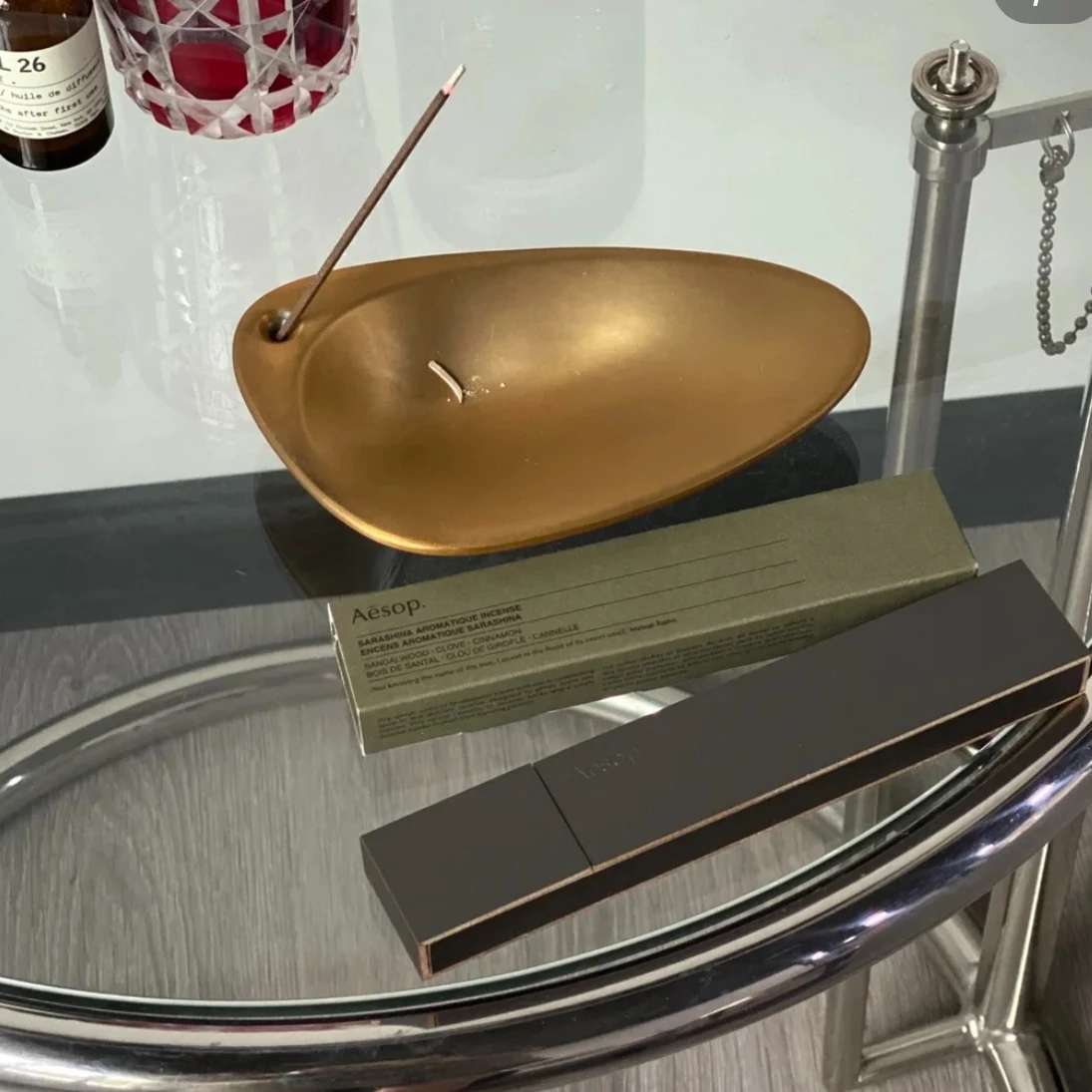 

Новинка 2024, портативный латунный ароматический стеллаж для путешествий и кемпинга, зеркальное Очищение воздуха, украшение для дома