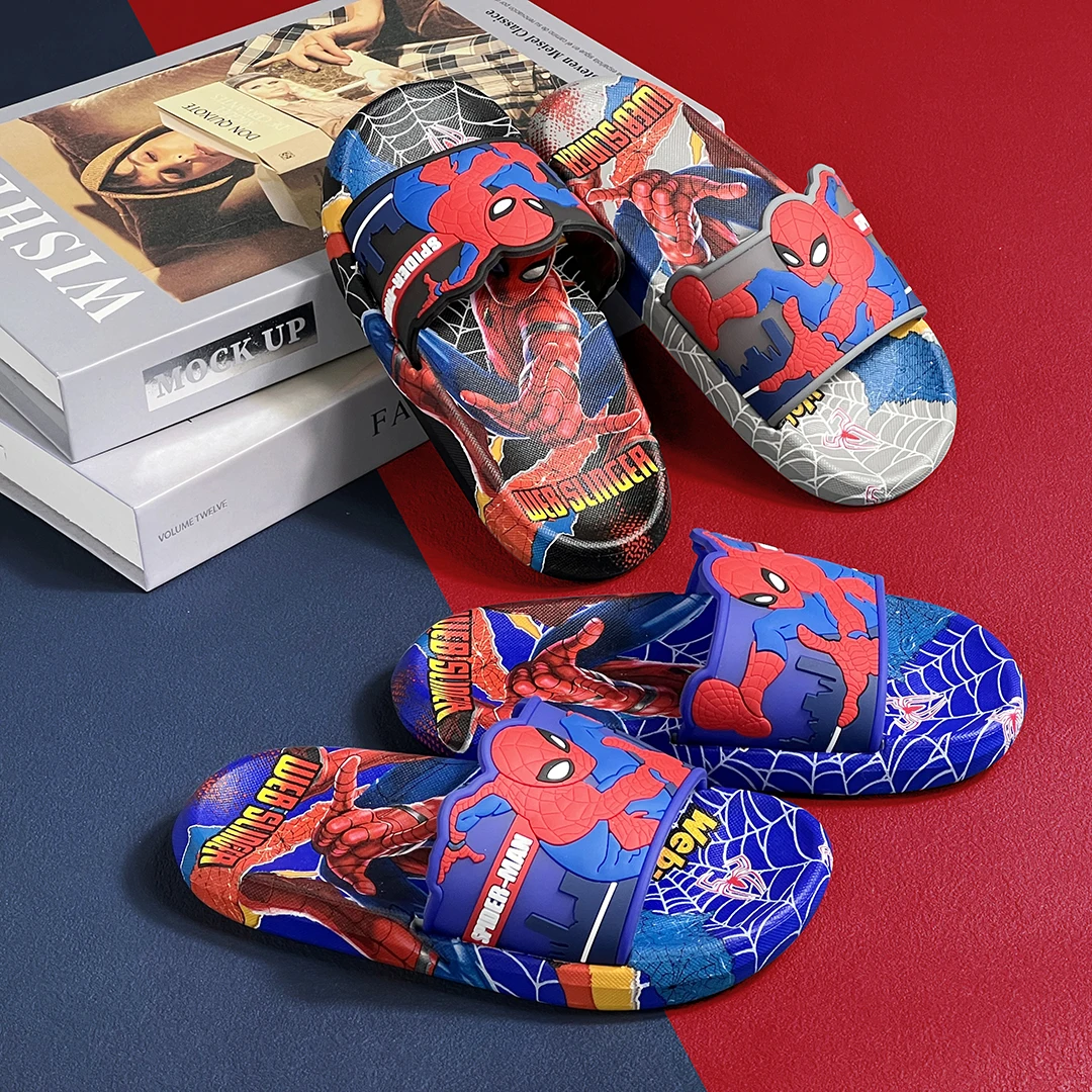 kids slippers Cartoon Anime Children's Toddler Superhero Pattern Open Toe Sandals For Boys And Girls Slides