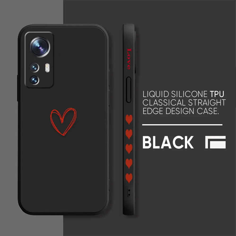 thumbnail image 1 of Case For Xiaomi 13 12 12S 11 11T 10 10S 9 9SE 8 8SE Pro Ultra Lite Colour Simple Liquid Silicone Case Simple Lover Line Art, 1 of 5