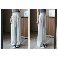 Lady Casual Daily High Waisted Sweatpants Women Drawstring Straight Leg Pants Girls Korean Slim Fit Thin Trousers - Image 5