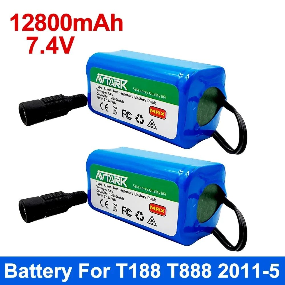 

Replacement 2024 Upgrade 7.4V 12800mAh Battery Pack for T188 T888 2011-5 V007 C18 H18 Remote Control RC Fishing Bait Boat Parts