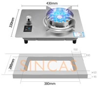 เตาแก๊สเตาเดี่ยวในครัวเรือนเดสก์ท็อปแก๊สเหลวเตาแก๊สธรรมชาติฝังสแตนเลส Fierce Fire เตา Burner เตา 6