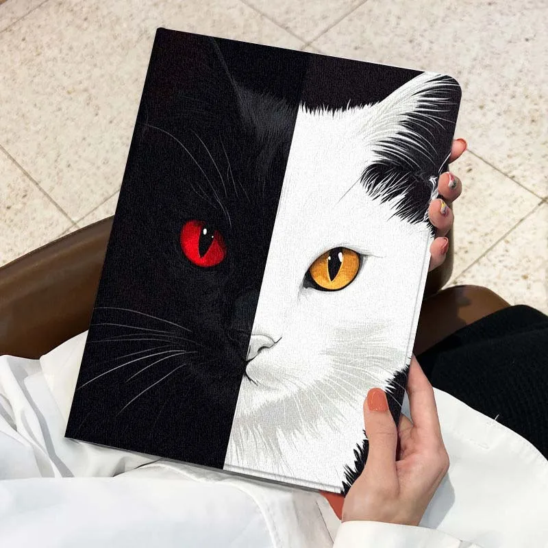 Artistic Black and White Kitten Tablet Case Cover