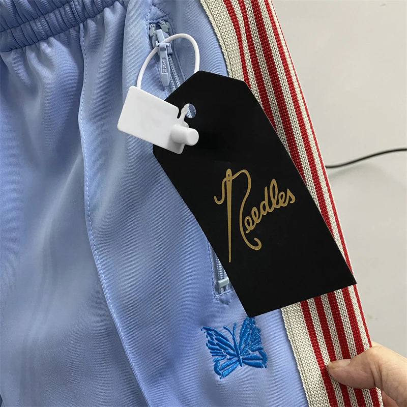 

New Fasion 2023ss Needles Sweatpants Men Women Stripe Butterfly Track Pants AWGE Narrow Trousers Bermudas