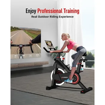 Exercise Bike 400 lbs Capacity, Magnetic Stationary Bikes for Home Gym with Bluetooth & Tablet Holder & Comfortable Seat Cushion 2