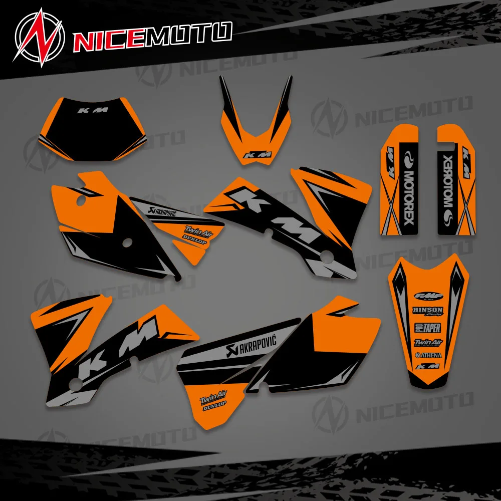 NICEMOTO Team Graphics Background Sticker Decal For Ktm exc 125 200 250 300 400 450 525 2004 Motorcycle Decoration Accessorie