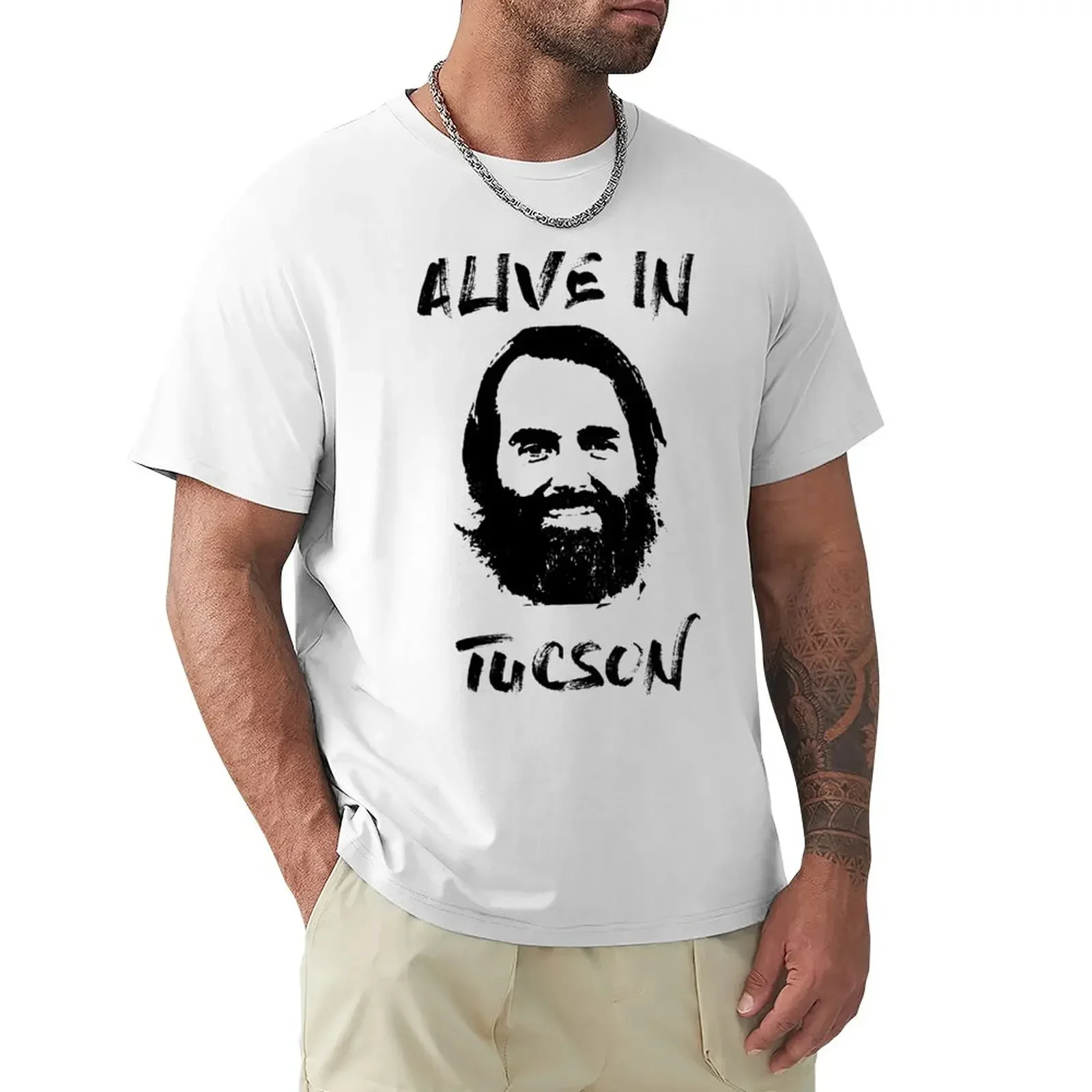 

alive in tucson T-Shirt funnys anime clothes t shirts for men cotton anime clothes graphics plus sizes Men's cotton t-shirt