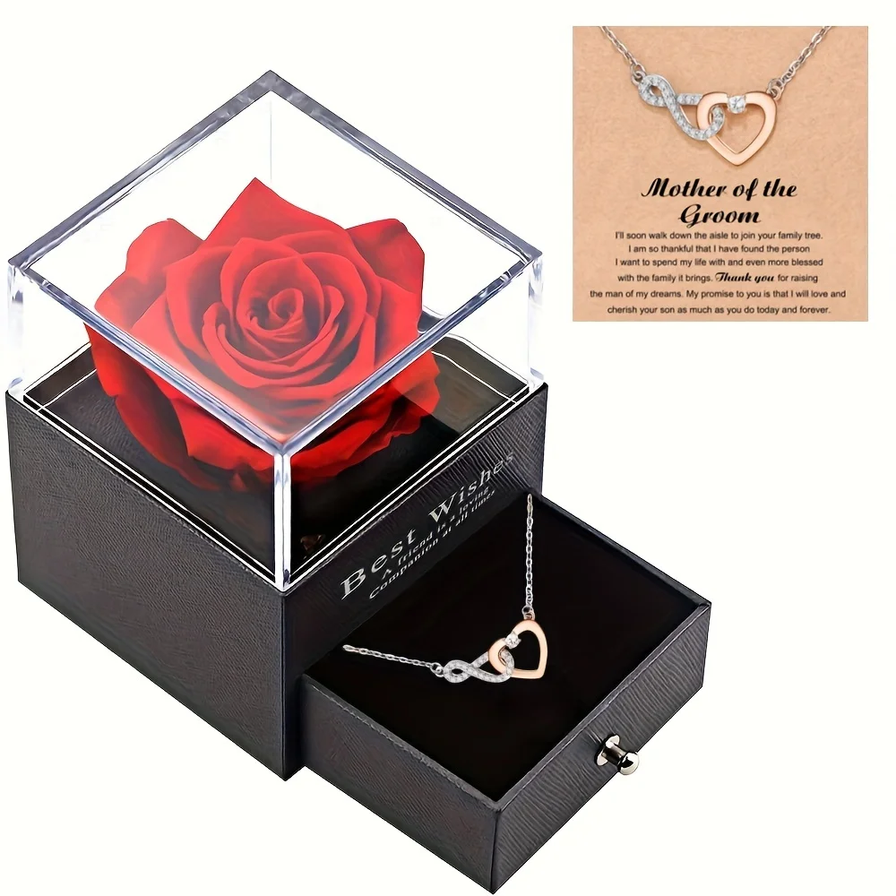 

Infinity Heart Pendant Necklace Valentine's Day Necklace Gift Box + Exquisite Card Set