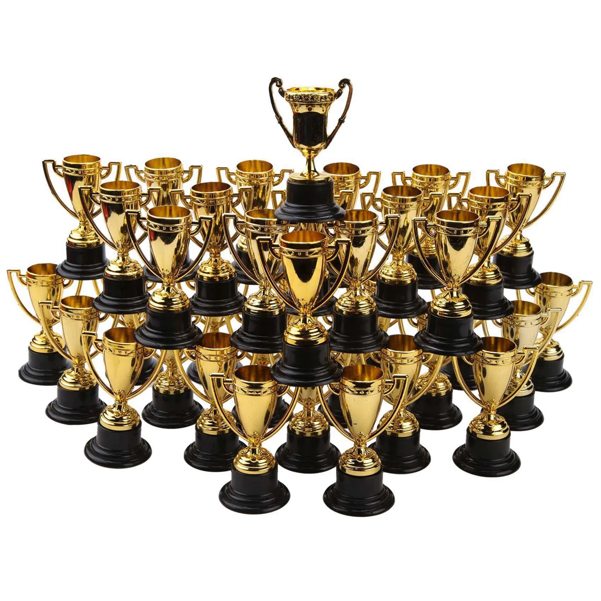 

40Pcs Golden Award Trophy Cups Plastic Gold Trophies Mini Awards and Trophies Kids Classroom School Rewards Sports