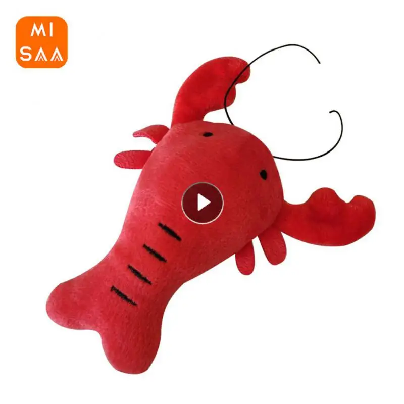 

Molar Training Toy Funny New Style Plush 16cm Long Pets Supplies Dog Toy Durable Interactive Red Crayfish Dogs Supplies