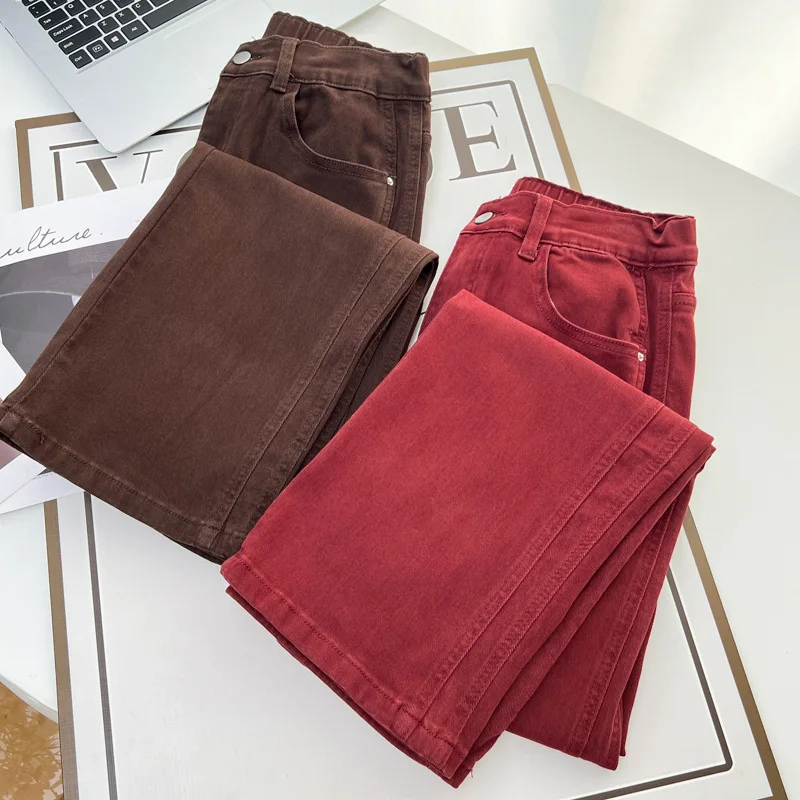 Plus Size Women Cigarette Pants Autumn/Winter New Loose High Waist Stretched Straight Leg Casual Long Trousers 8921