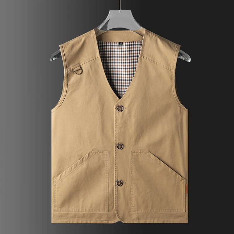 

Large Size 8XL Men Waistcoat Outdoor Leisure Cotton Vest Young Middle-aged Photography Fishing Casual Vest Jacket Male