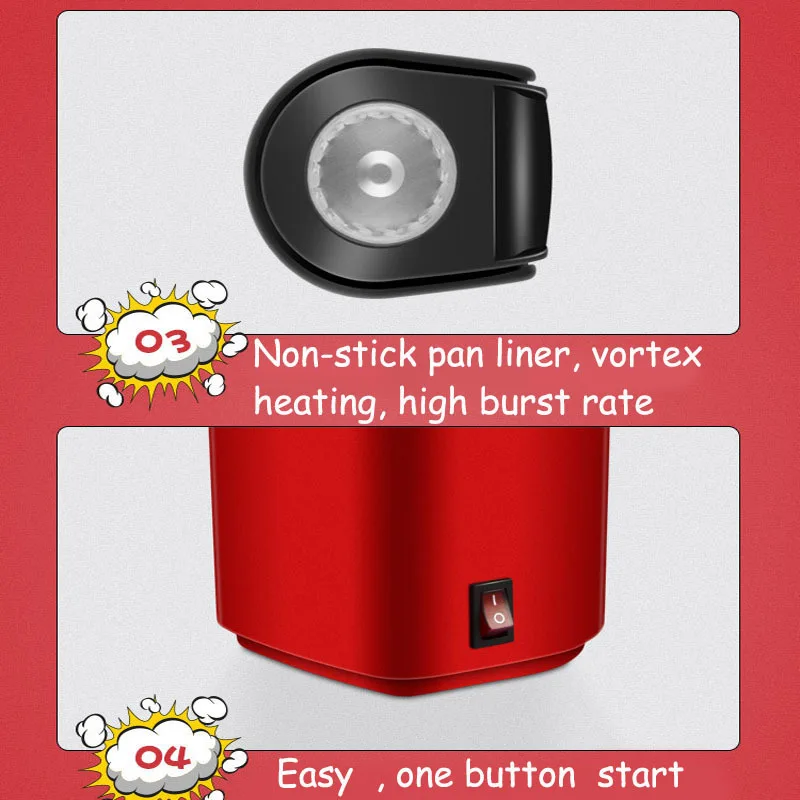 Automatic Popcorn Machine Home Small Electric Popcorn Popper Machine Fully Automatic Children's Popcorn Machine For Home Kitchen 5