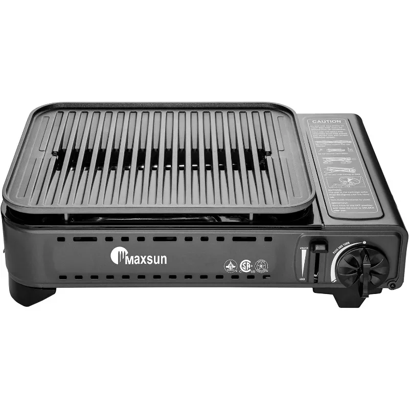 

Maxsun Portable Tabletop BBQ Gas Grill Stove with Carrying Case, 7,250BTU, Camp Stove, Korean Style Barbecue,