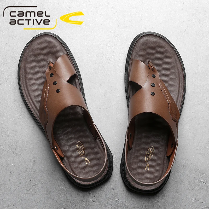 Camel Active New PU Leather Fashion Comfortable Leisure Buckle Strap Brand Men Shoes Beach Sandals