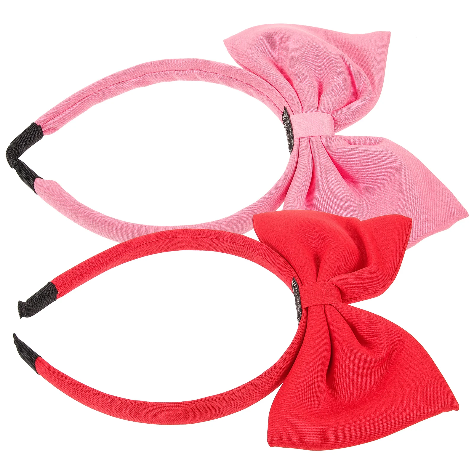 

2PCS Large Bowknot Headbands Bow Hair Hoops Headwears for Children's Day Birthday Party Red and Pink